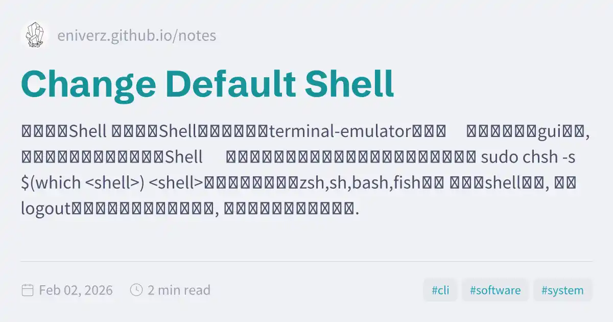 Change Default Shell