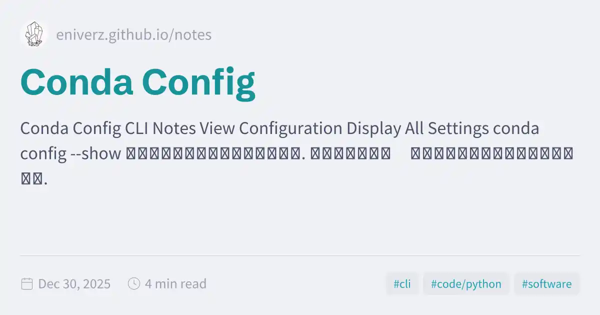 Conda Config